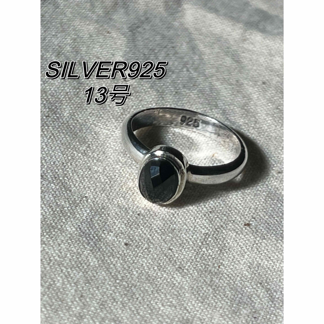 天然ブラックスピネル　silver925リング　ハンドメイド　ジュエリー　んむY メンズのアクセサリー(リング(指輪))の商品写真