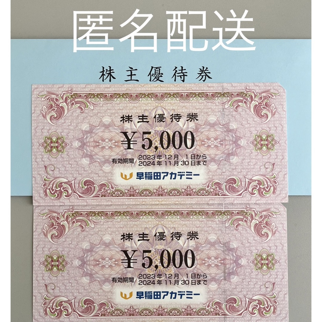 ☆送料無料 匿名配送☆早稲田アカデミー 株主優待 10000円分