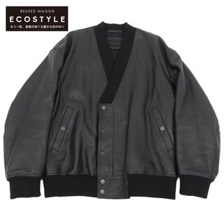 ディーゼルブラックゴールド DIESEL BLACK GOLD ディーゼルブラックゴールド カウハイド 甚平型 ライダース ジャケット メンズ ブラック 46 46(その他)