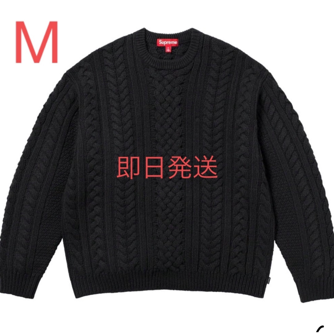 トップスSupreme Applique Cable Knit Sweater M