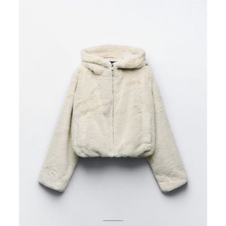 ザラ(ZARA)のフェイクファーフーデットジャケット　XS(ブルゾン)