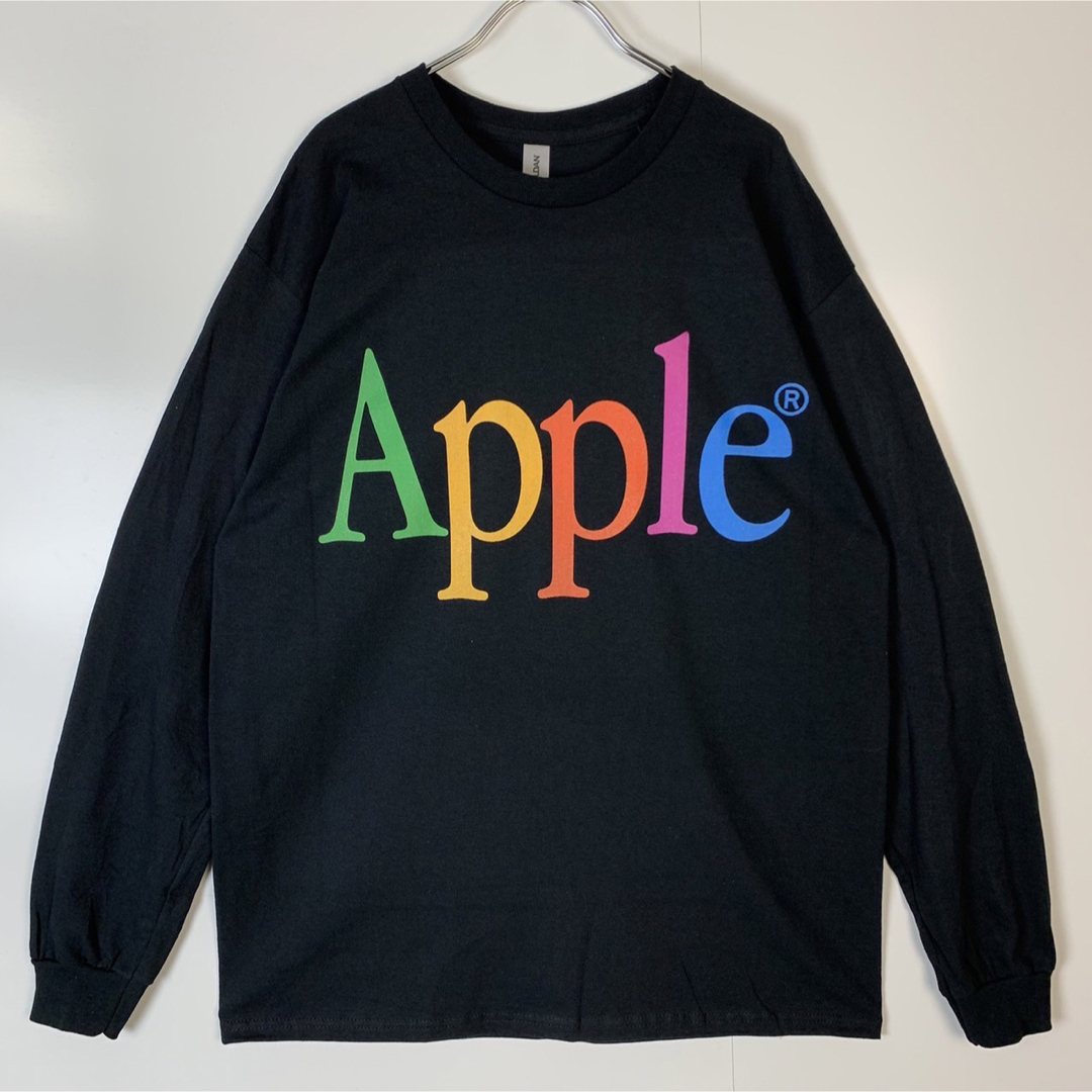 ロンティーロンTロングスリーブアップルTシャツAPPLE長袖2XLブラック メンズのトップス(Tシャツ/カットソー(七分/長袖))の商品写真