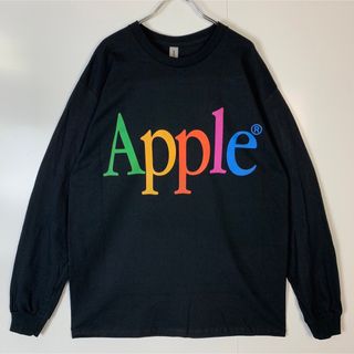 ロンティーロンTロングスリーブアップルTシャツAPPLE長袖2XLブラック(Tシャツ/カットソー(七分/長袖))