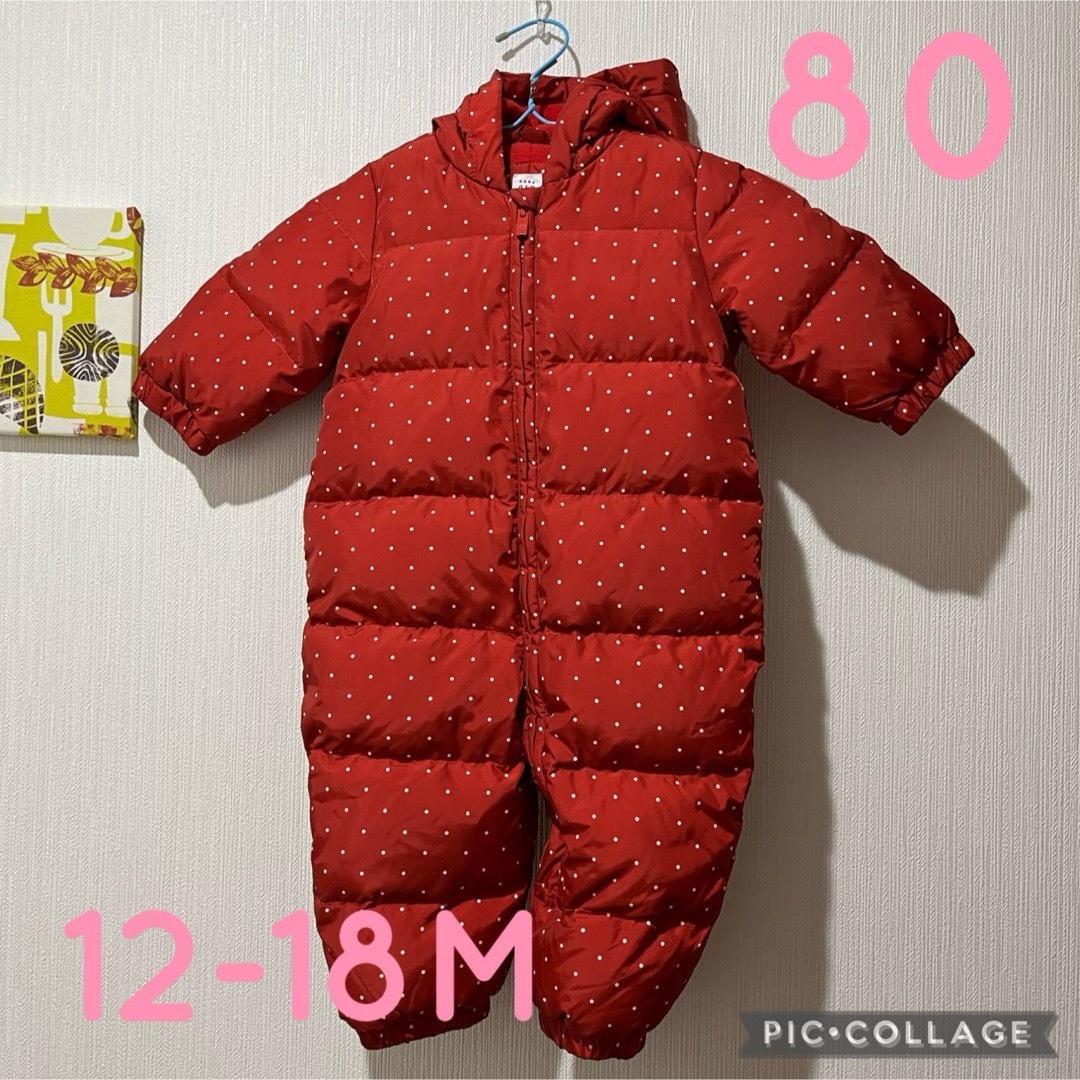 babyGAP(ベビーギャップ)のbaby Gap スノースーツ 雪遊び☆赤 美品 キッズ/ベビー/マタニティのベビー服(~85cm)(ジャケット/コート)の商品写真