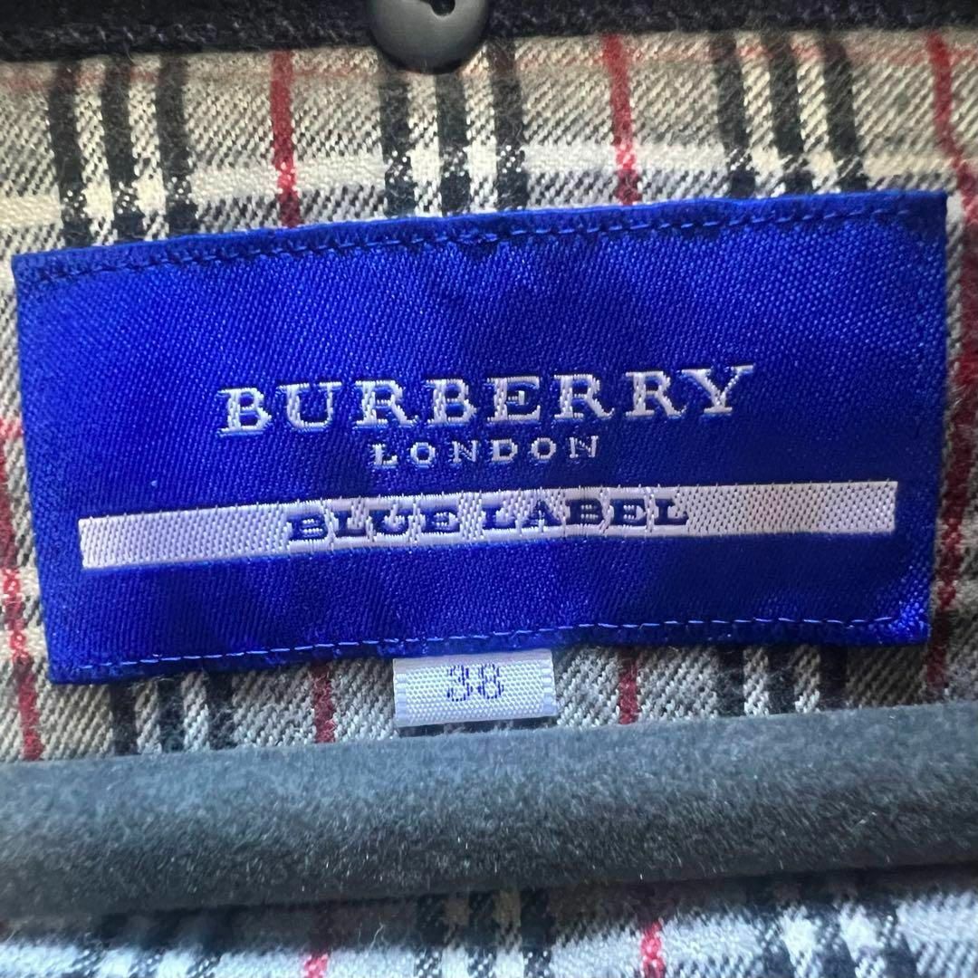 BURBERRY BLUE LABEL(バーバリーブルーレーベル)の【良品】BURBERRY BLUE LABEL ライダースジャケット 38 紺 レディースのジャケット/アウター(ライダースジャケット)の商品写真