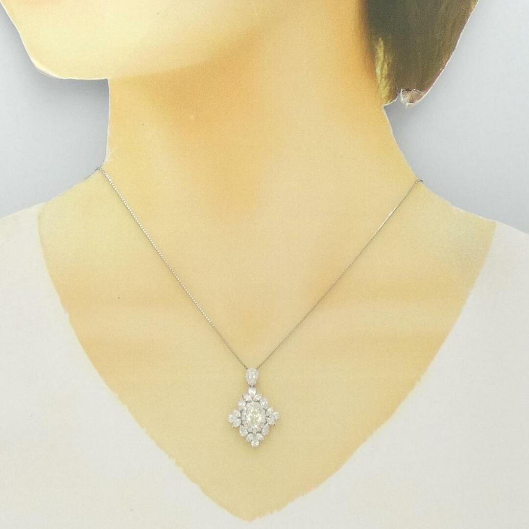 【新品】PT ダイヤモンド ネックレス 1.011CT M SI2 オーバルカットレディース