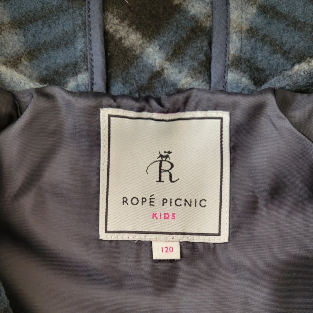 Rope' Picnic(ロペピクニック)のロペピクニック キッズ チェックコート 120cm キッズ/ベビー/マタニティのキッズ服女の子用(90cm~)(コート)の商品写真