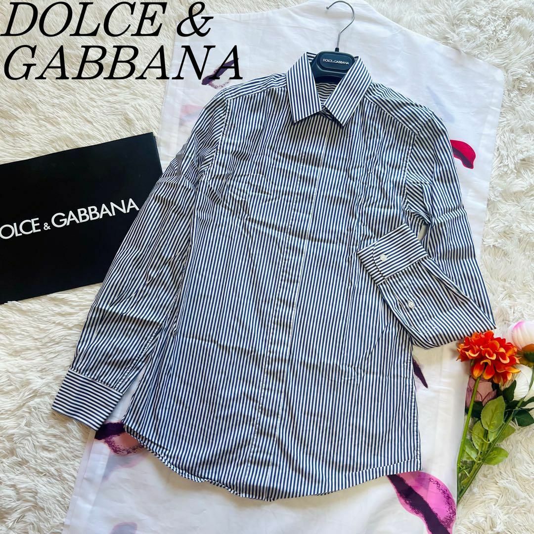 DOLCE&GABBANA(ドルチェアンドガッバーナ)の【美品】DOLCE&GABBANA ストライプシャツ 36 長袖 トップス レディースのトップス(シャツ/ブラウス(長袖/七分))の商品写真