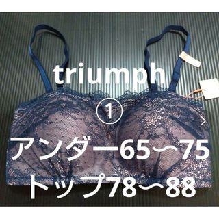 アモスタイル(AMO'S STYLE)の① トリンプノンワイヤーブラ ブラジャー AMOSTYLE triumph 紺(ブラ)