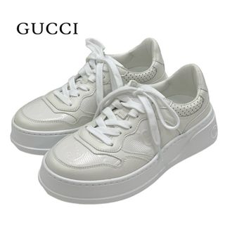 グッチ(Gucci)のグッチ GUCCI スニーカー 靴 シューズ レザー ホワイト 白 未使用 GGエンボス(スニーカー)