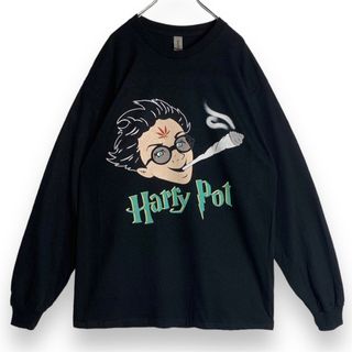 長袖XXLブラックロンティーロンTガンジャハリーポットマリファナストーナー大麻(Tシャツ/カットソー(七分/長袖))