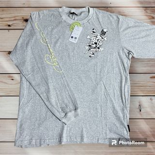 エドハーディー(Ed Hardy)の☆新品☆Ed Hardy Men's ロングTシャツ LLサイズ GREY(Tシャツ/カットソー(七分/長袖))