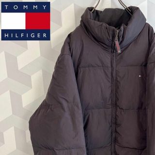 トミーヒルフィガー(TOMMY HILFIGER)の【トミーヒルフィガー】XL刺繍ダウンジャケット 茶Tommyhilfiger.(ダウンジャケット)