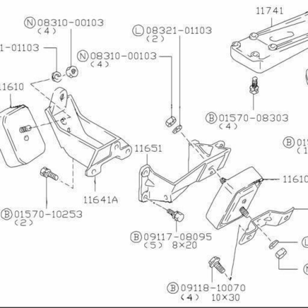 スズキ ジムニー JA12C JA12V エンンジンマウント フロント・リア自動車/バイク