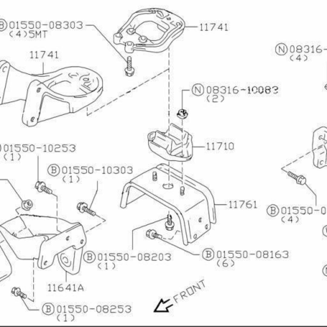 スズキ(スズキ)のスズキ ジムニー JA12C JA12V エンンジンマウント フロント・リア 自動車/バイクの自動車(車種別パーツ)の商品写真