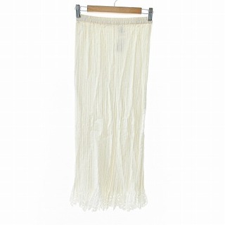 ユキコハナイ(Yukiko Hanai)のユキコハナイ ロング スカート プリーツ 裾型抜き パンチング 白10(ロングスカート)