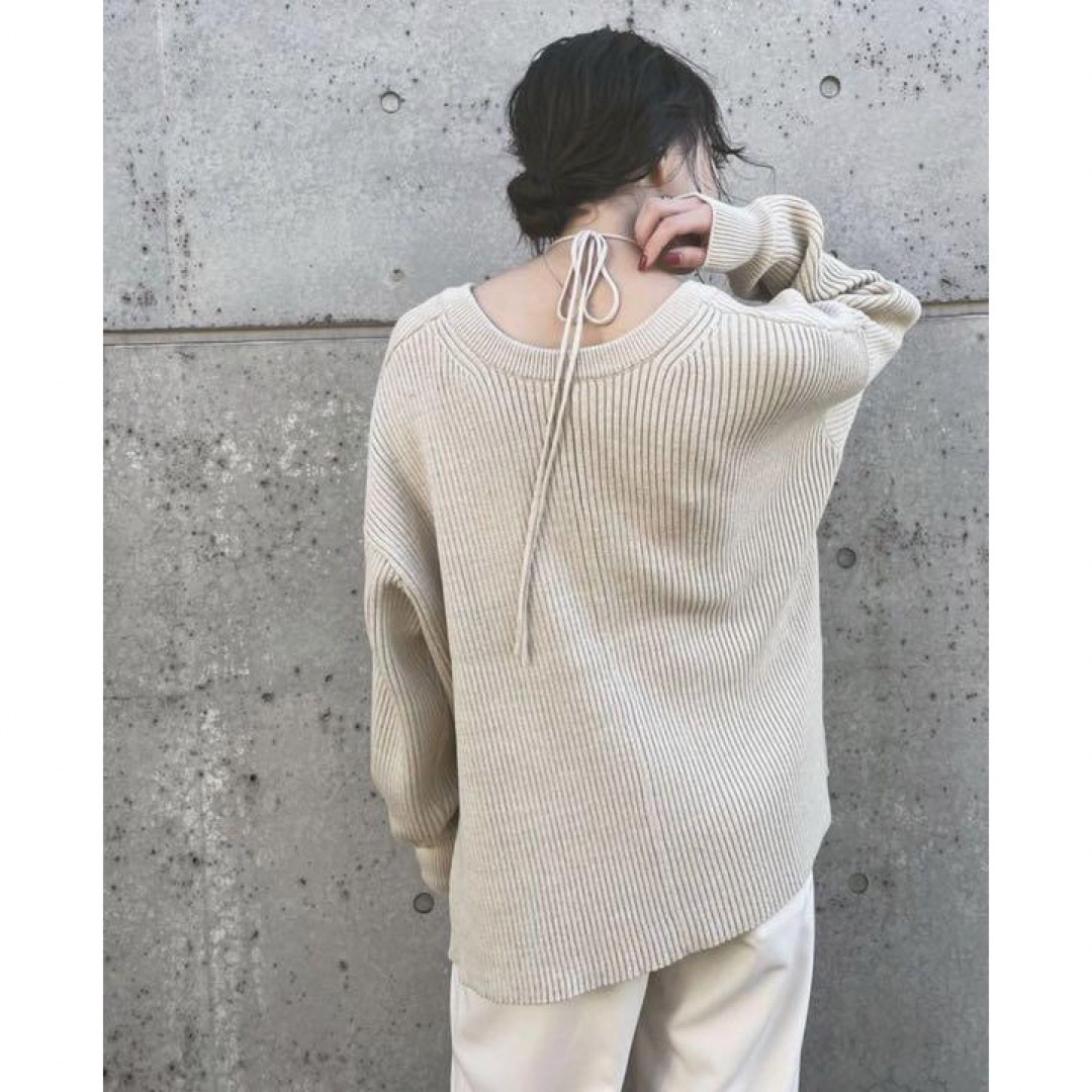 CLANE   MIX COLOR STRING WIDE KNIT TOPS約575