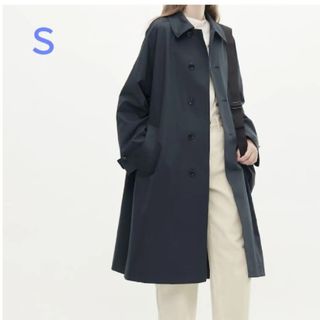 ユニクロ(UNIQLO)のUNIQLO ステンカラーコート ブルー S  レディース(ロングコート)