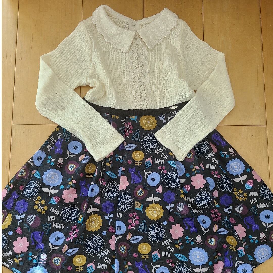 ANNA SUI mini(アナスイミニ)のアナスイミニ　ANNA SUImini　120　ニットワンピース キッズ/ベビー/マタニティのキッズ服女の子用(90cm~)(ワンピース)の商品写真