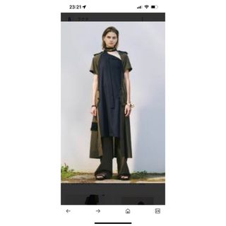 サカイ(sacai)のsacai 21SS バイカラーロングワンピース(ロングワンピース/マキシワンピース)