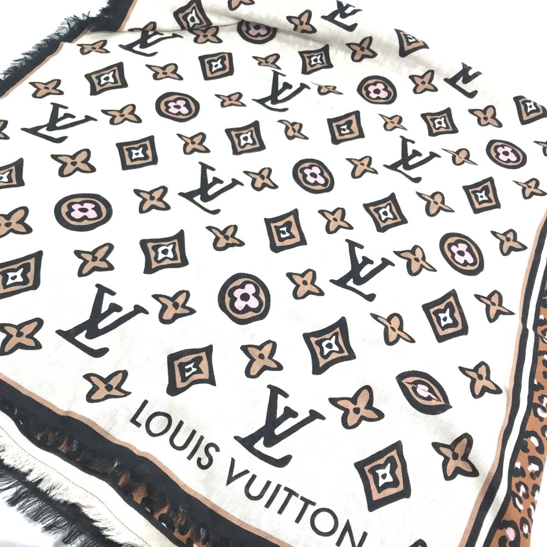 ファッション小物ルイヴィトン LOUIS VUITTON エトール・ワイルドアットハート M00421 レオパード 豹柄 ヒョウ モノグラム マフラー ストール ショール ウール ブラウン