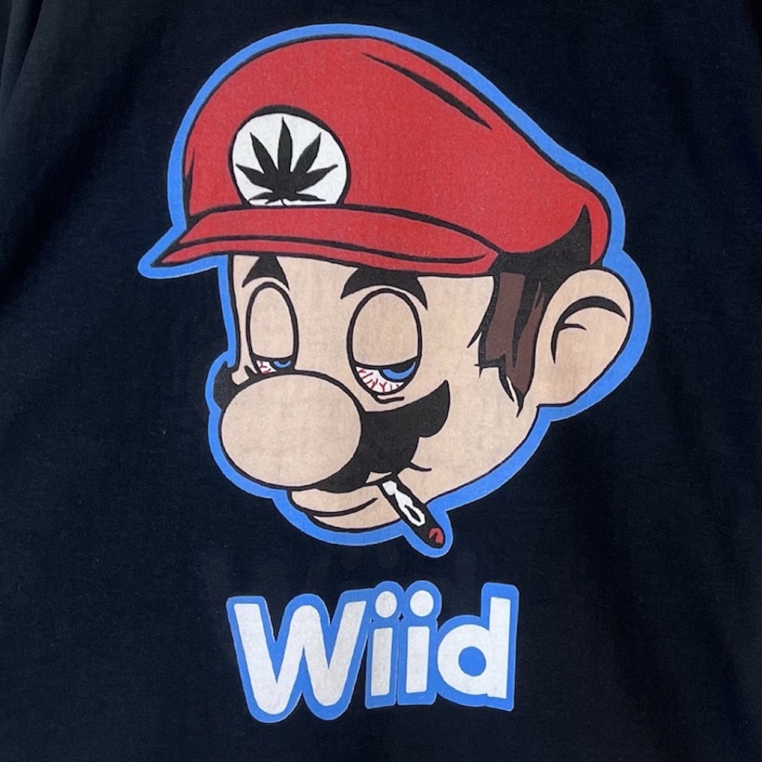 黒長袖サイズXLWiidウィードマリオロンティーTシャツ大麻ロングスリーブ メンズのトップス(Tシャツ/カットソー(七分/長袖))の商品写真