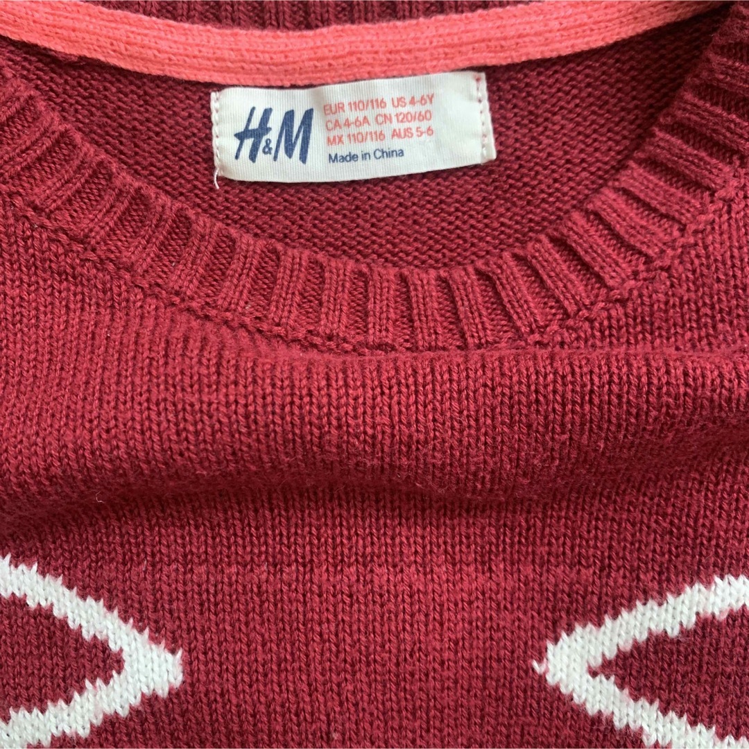 H&M(エイチアンドエム)の(1209)H&M ニット　猫　110cm キッズ/ベビー/マタニティのキッズ服女の子用(90cm~)(ニット)の商品写真