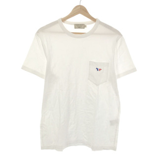メゾンキツネ(MAISON KITSUNE')のMAISON KITSUNE メゾンキツネ トリコロールフォックスパッチクルーネックTシャツ ホワイト S KMM-29000-A(Tシャツ/カットソー(半袖/袖なし))