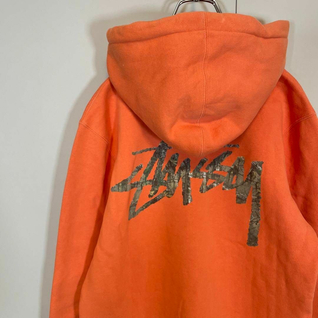 STUSSY - 【バックプリントロゴ】stussyジップパーカー古着ストリート