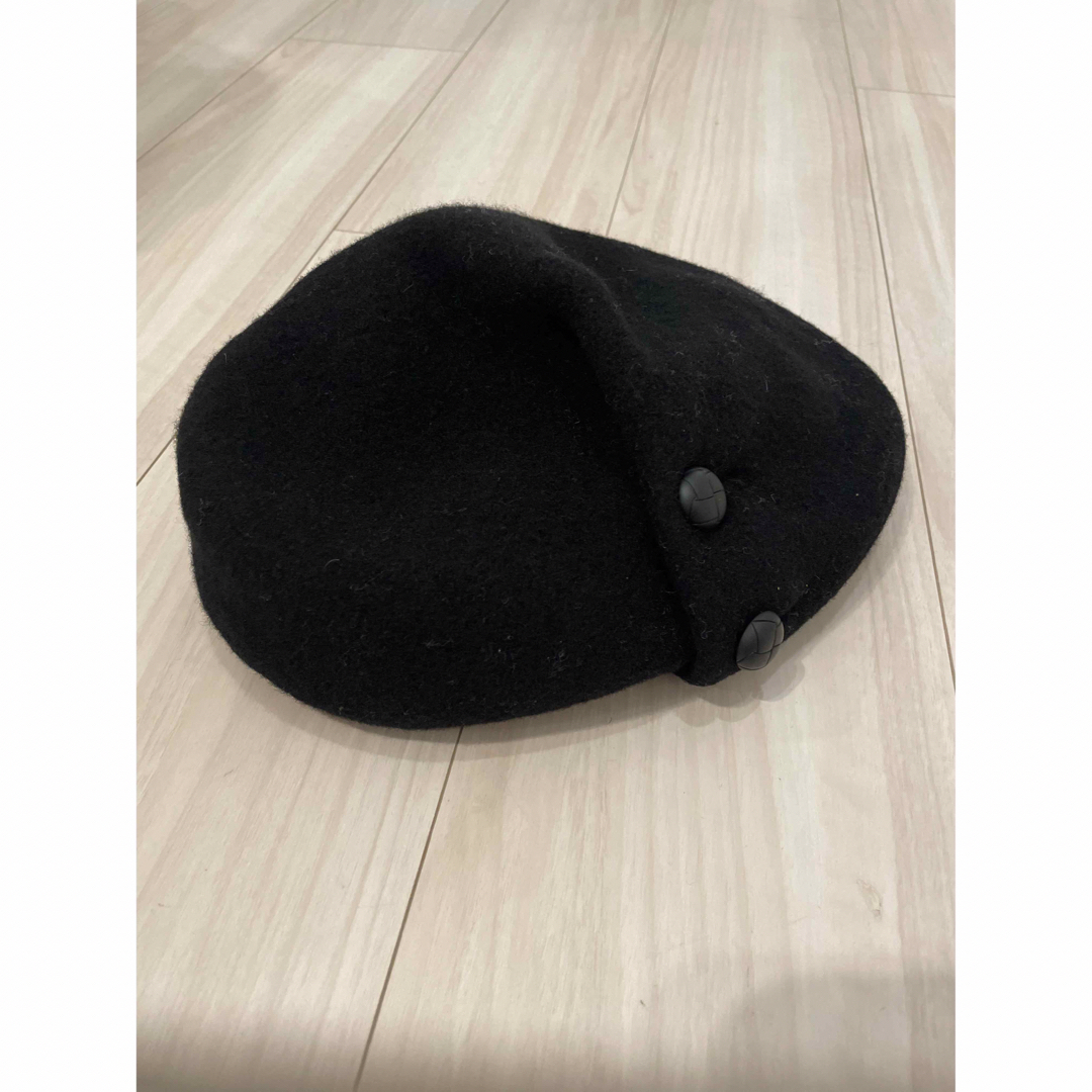 CA4LA(カシラ)のカシラ　ベレー帽　黒　くるみボタン レディースの帽子(ハンチング/ベレー帽)の商品写真