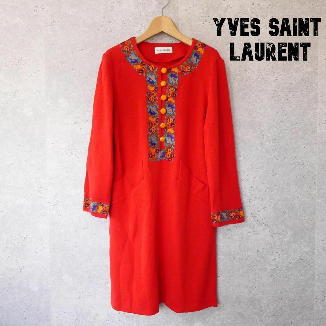 Yves Saint Laurent - 美品 イヴサンローラン 花柄 刺繍 クルーネック