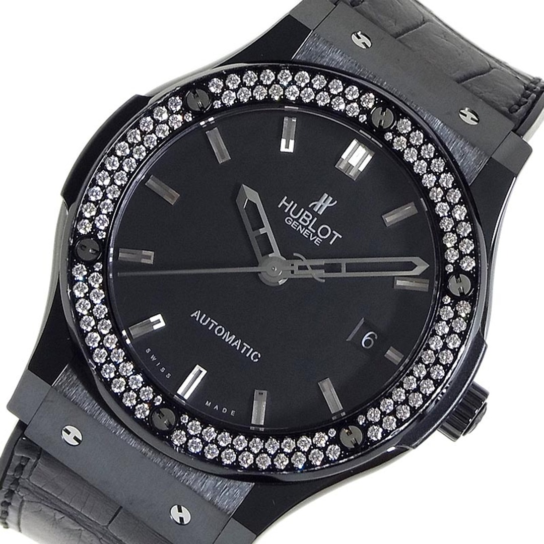 時計ウブロ HUBLOT クラシック・フュージョン ブラックマジック ダイヤモンド 511.CM.1170.LR.1104 ブラック セラミック、ダイヤモンド 自動巻き メンズ 腕時計