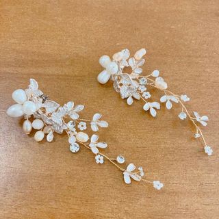 パールピアス　結婚式　パーティー(ピアス)