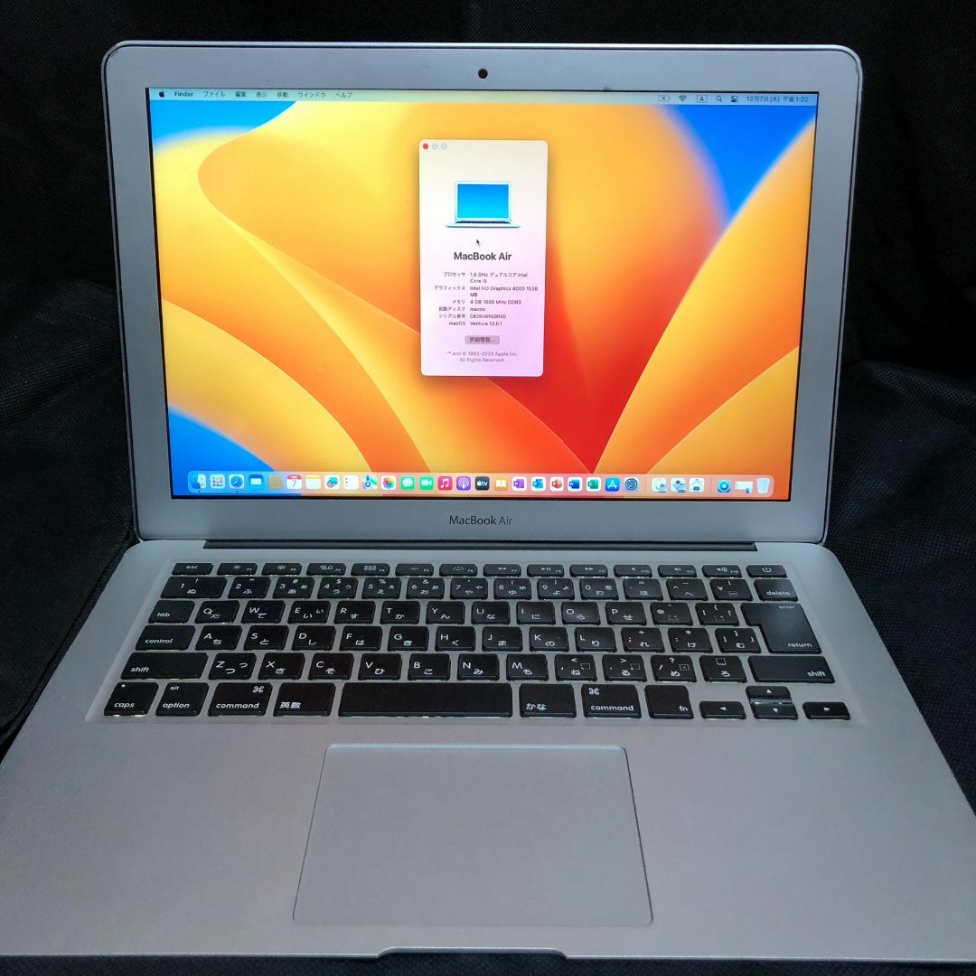 SSD－256GB液晶MacBook Air 13 Mid2012・256G・オフィス2019・W11