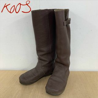 KOOS コース ロングブーツ 24.0cm L/BLK筒周り約405cm外周