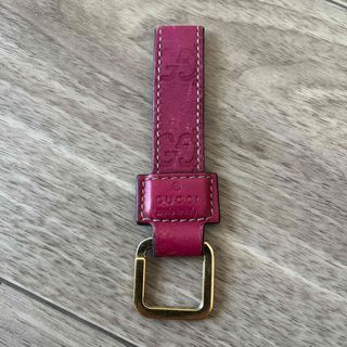 グッチ(Gucci)のGUCCI キーリング レザー ピンク(キーホルダー)