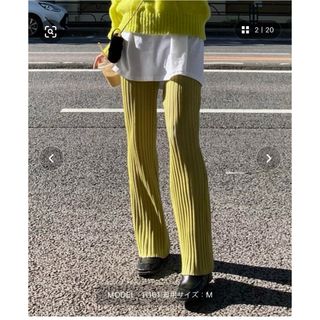 アメリヴィンテージ(Ameri VINTAGE)のAMERI  COLOR SCHEME RIB KNIT PANTS(カジュアルパンツ)