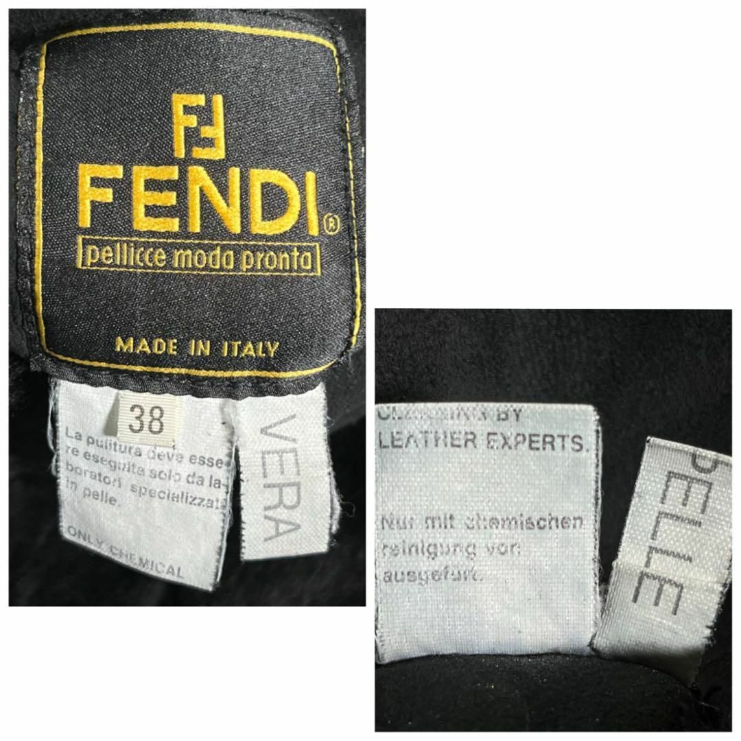 FENDI(フェンディ)の【美品】FENDI フェンディ　ズッカ柄ベルト　ムートンコート マンマバケット レディースのジャケット/アウター(毛皮/ファーコート)の商品写真