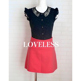 ラブレス(LOVELESS)のラブレス　ノースリーブ フリル切替ドット柄レースシャツ(シャツ/ブラウス(半袖/袖なし))