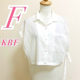 ケービーエフ(KBF)のKBF　ケービーエフ　ブラウス リボン きれいめポリエステル95%　麻5%(シャツ/ブラウス(半袖/袖なし))