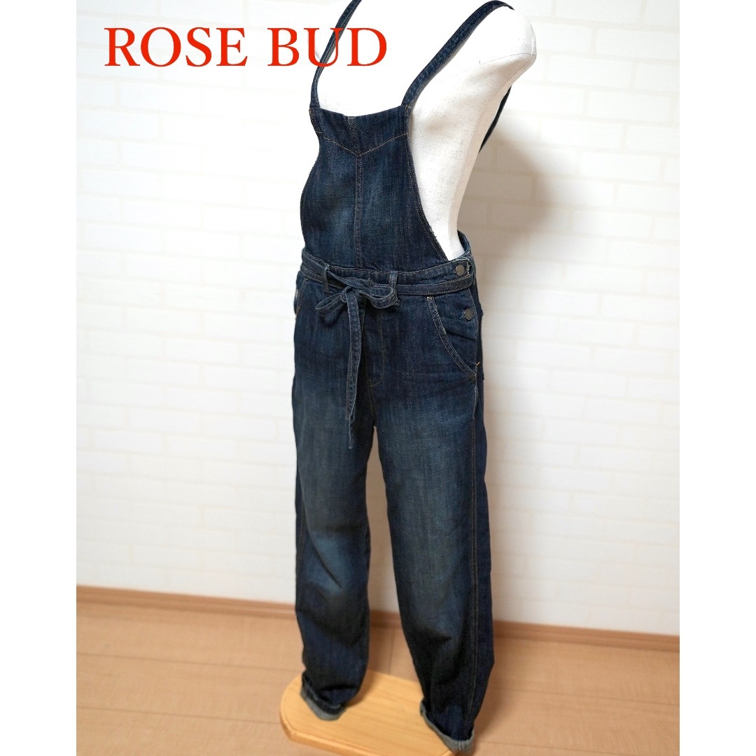 ROSE BUD(ローズバッド)のROSE BUD　腰紐付き　美シルエットオーバーオール レディースのパンツ(サロペット/オーバーオール)の商品写真