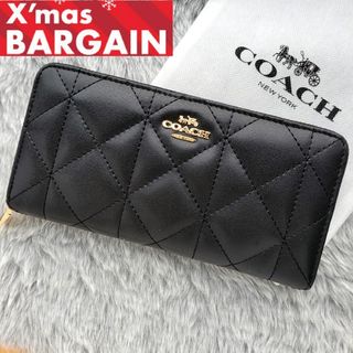 コーチ(COACH)の【新品未使用】COACH コーチ 長財布 キルティング  ブラック 黒 人気完売(財布)