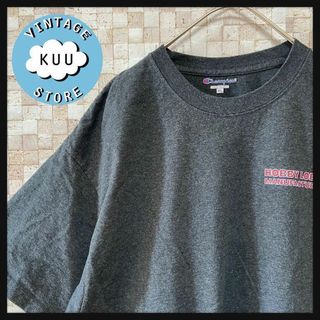 チャンピオン(Champion)のアメリカ古着 チャンピオンプリントTシャツバックプリントダークグレー 灰色 XL(Tシャツ/カットソー(半袖/袖なし))