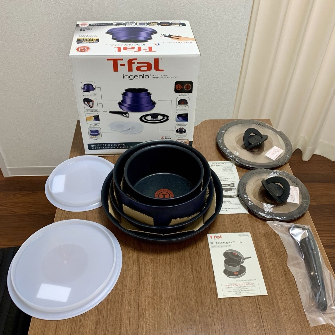 T-fal(ティファール)の未使用品 セット 9点 ティファール インジニオネオ・ロイヤルブルー・インテンス インテリア/住まい/日用品のキッチン/食器(鍋/フライパン)の商品写真