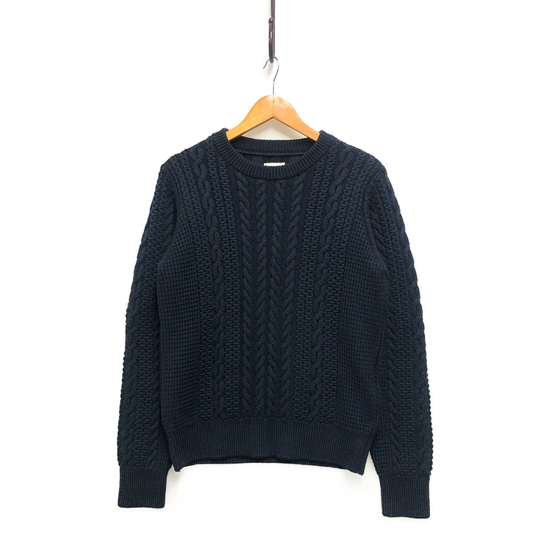 VISVIM(ヴィスヴィム)のVISVIM ビズビム 品番 0118405012003 FISHERMAN CABLE KNIT フィッシャーマン ケーブル ニット セーター ネイビー サイズ1 正規品 / 32812 メンズのトップス(ニット/セーター)の商品写真