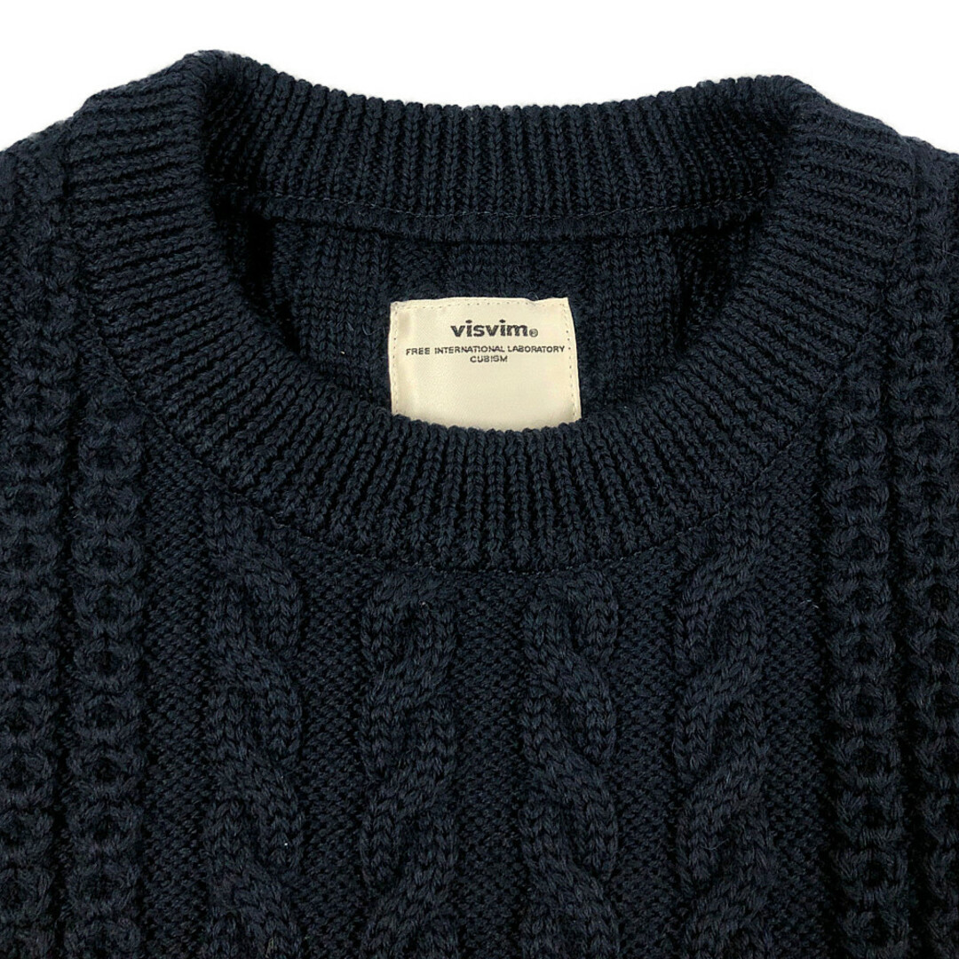 VISVIM(ヴィスヴィム)のVISVIM ビズビム 品番 0118405012003 FISHERMAN CABLE KNIT フィッシャーマン ケーブル ニット セーター ネイビー サイズ1 正規品 / 32812 メンズのトップス(ニット/セーター)の商品写真