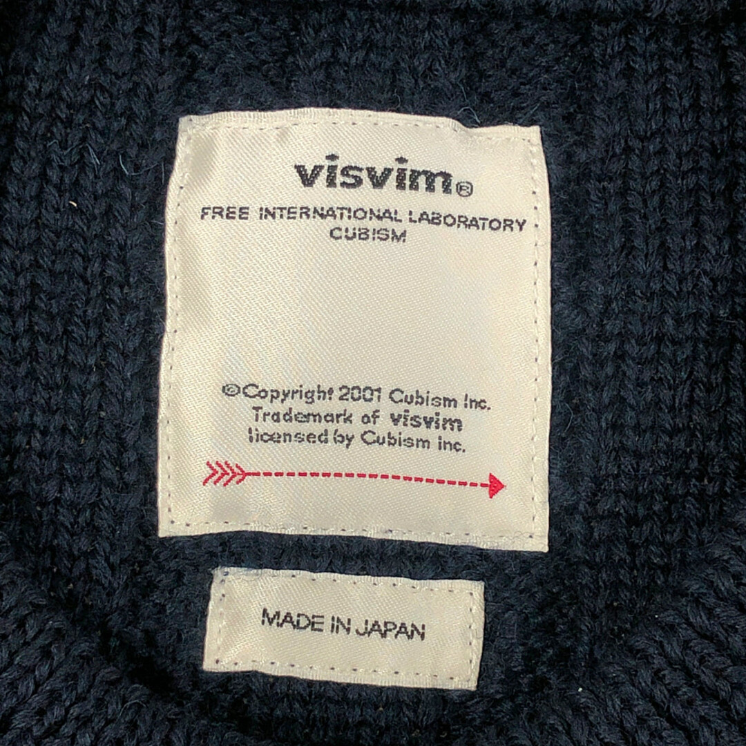 VISVIM(ヴィスヴィム)のVISVIM ビズビム 品番 0118405012003 FISHERMAN CABLE KNIT フィッシャーマン ケーブル ニット セーター ネイビー サイズ1 正規品 / 32812 メンズのトップス(ニット/セーター)の商品写真