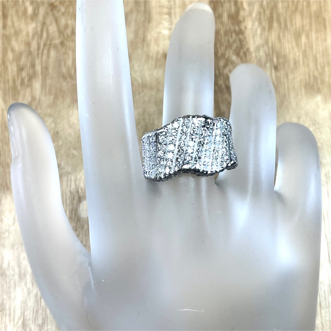 美しい輝き！Pt900 ダイヤ 1.85ct リング 14.37g M1551 レディースのアクセサリー(リング(指輪))の商品写真