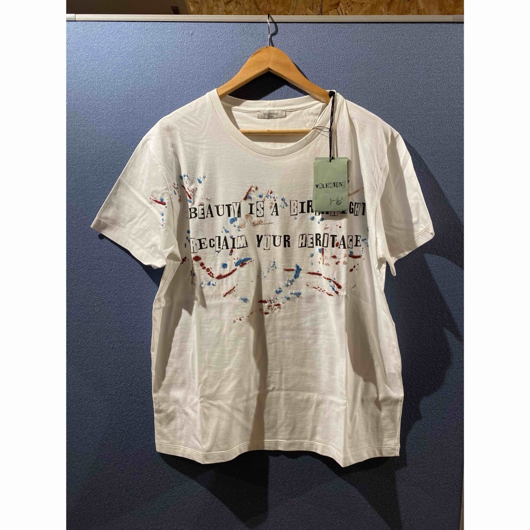 ホワイト系VALENTINO ヴァレンチノ 新品 タグ付き Ｔシャツ 半袖 Uネック