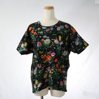 グッチ(Gucci)のオールド グッチ フラワー 花 半袖 Ｔシャツ アパレル 服 洋服 人気 定番 おしゃれ かわいい ブラック レディース MMT D14-2(Tシャツ(半袖/袖なし))